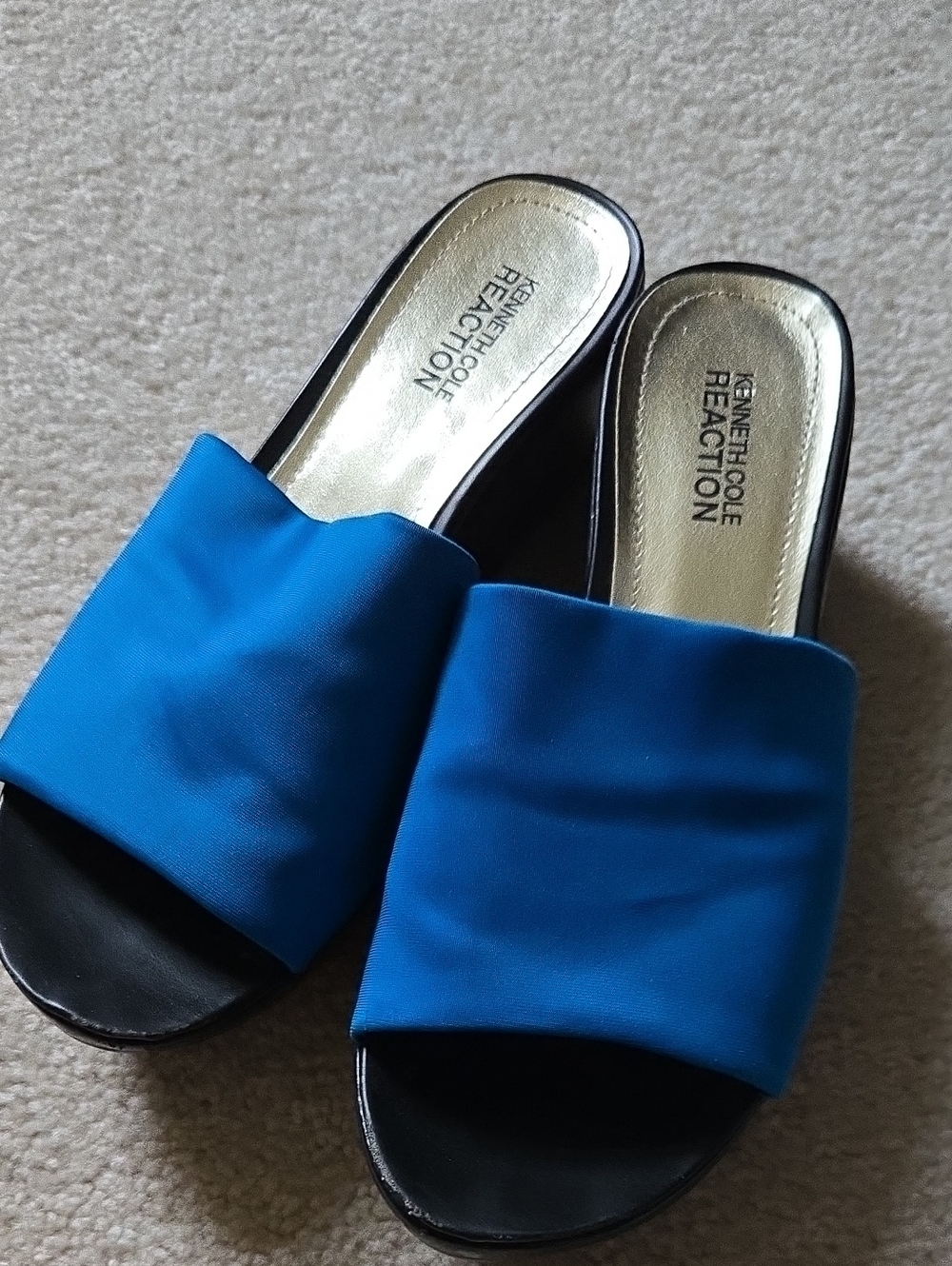 Kenneth Cole Reaction Bright Blue Slide Mules